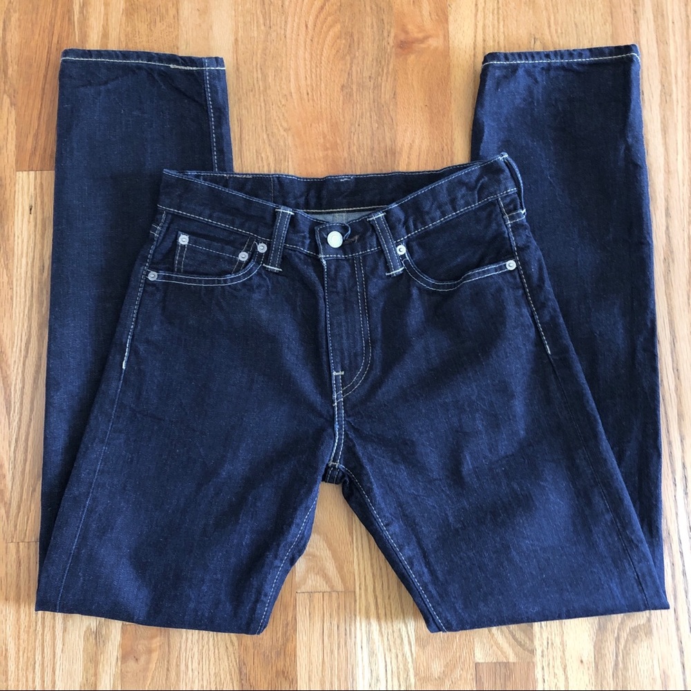 Levi’s 513 Dark Wash Slim Straight Leg Denim Jeans - Picture 3 of 15